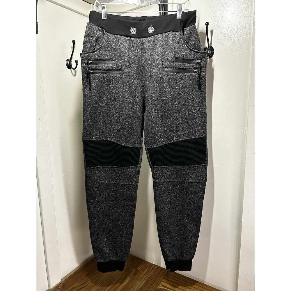 Steve’s Jeans Zippered Jogger Athletic Wear Sweatpants Grey Black Men’s Large